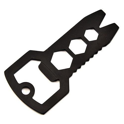

Multi-function EDC Tool Card With Stapler Bottle Opener Keychain Portable Multi-purpose Gadget, Black