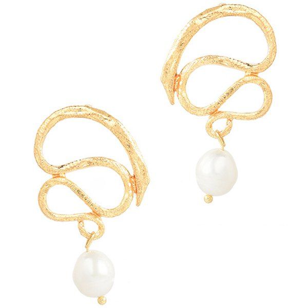 

Fashion Earrings Creative Pearl Geometry Pop Earrings Female, Gold