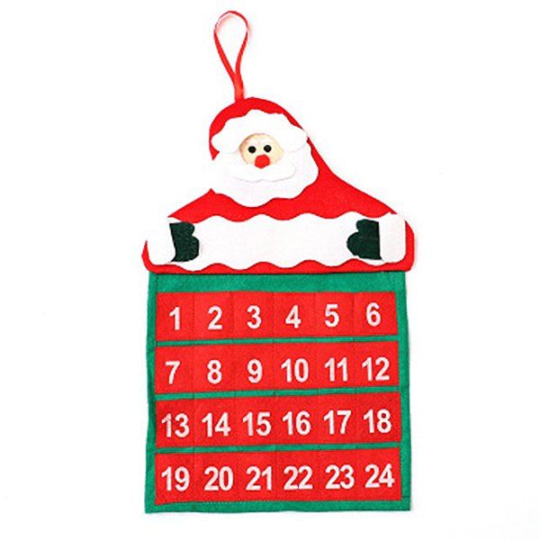 

Christmas Calendar Velvet Hot Flower Old Man Calendar, Red