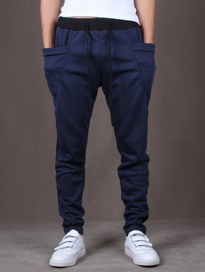 

Men Harlan Casual Pants Elastic Waist Feet Sports Trousers, Cadetblue