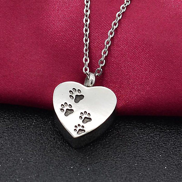 35 Off Heart Shaped Pet Dog Claw Footprints Urn Box Necklace Heart Shaped Pet Dog Claw Footprints Urn Box Necklace Commemorate Loved Hair Pendant