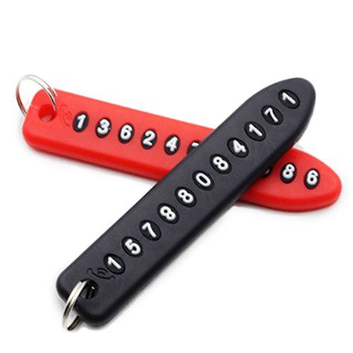

Anti-lost Phone Number Card Number Mobile Phone Number Tag Car Key Ring Pendant 1PC, Red
