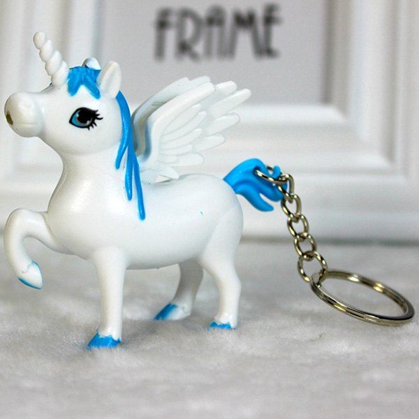 

Unicorn Glow Vocal Keychain Pendant Cute Creative LED Jewelry Car Claw Machine Toy, Deep sky blue