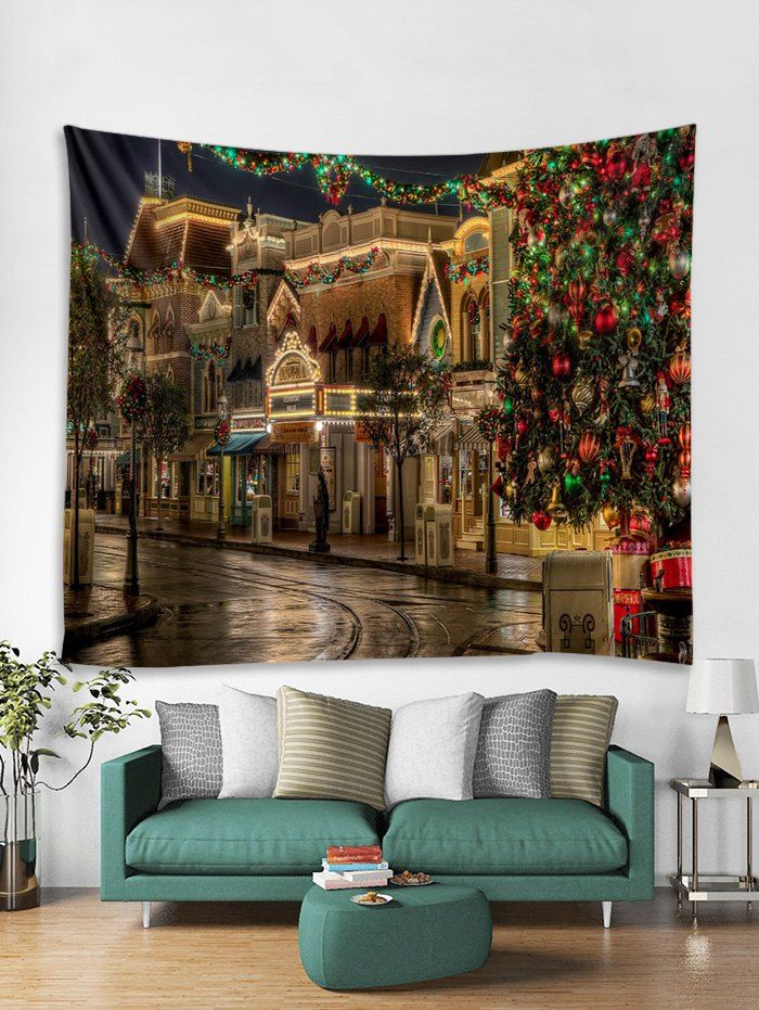 

Christmas Tree House Print Tapestry Wall Hanging Decoration, Multi