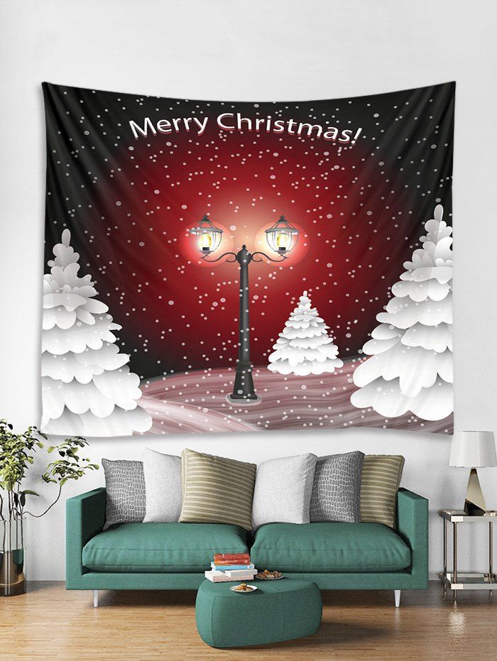 

Christmas Snowy Night Trees Print Tapestry Wall Hanging Decoration, Multi