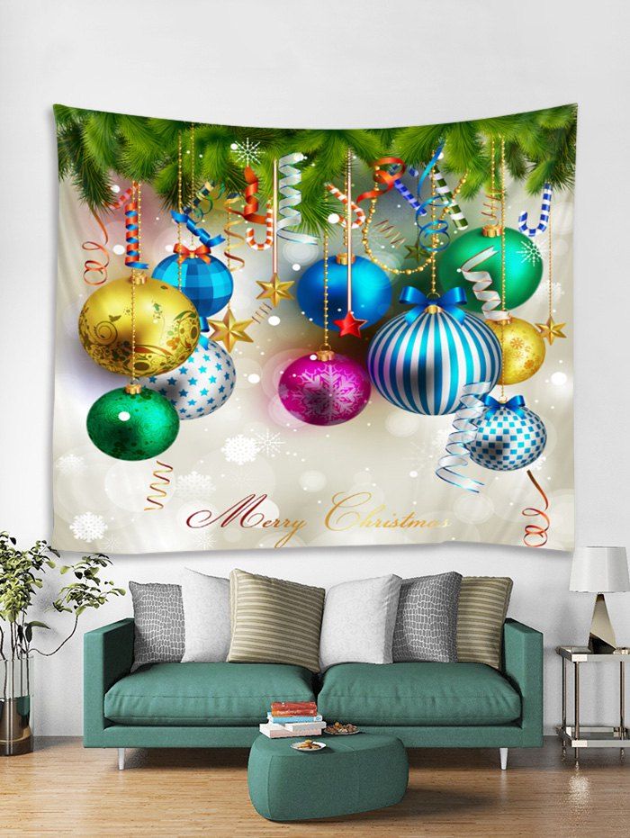 

Merry Christmas Ball Star Tapestry Art Decoration, Medium spring green