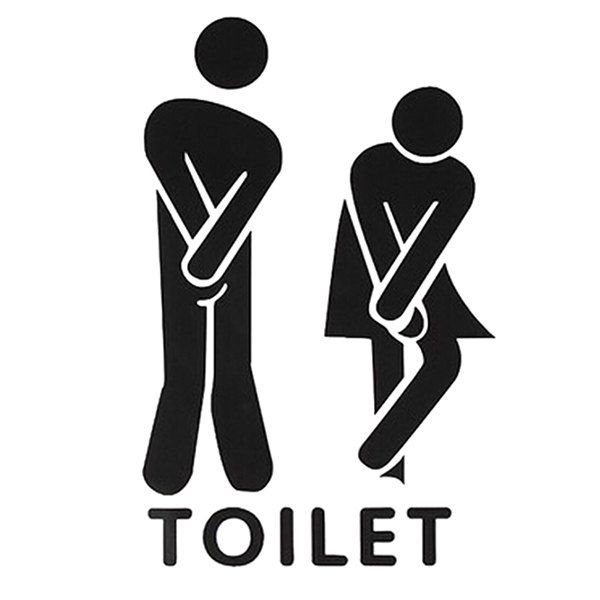 

7 - LWH2417 Funny Toilet Wall Sticker, Black