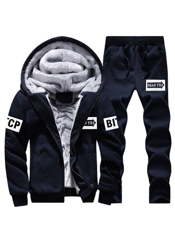 

6087 - A446 - 447 Stylish Men's Warm Sports Hoodie Set, Midnight blue