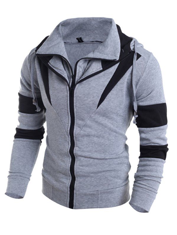 

Men Comfortable Hoodie Slim Hooded Zipper, Gray