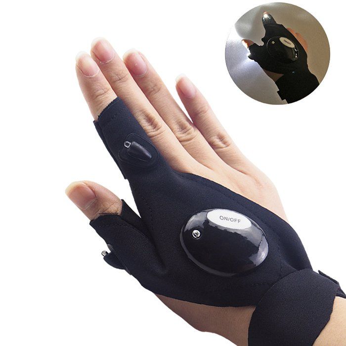 

z20 Fishing Survival Camping Hiking Rescue Glowing Gloves, Black