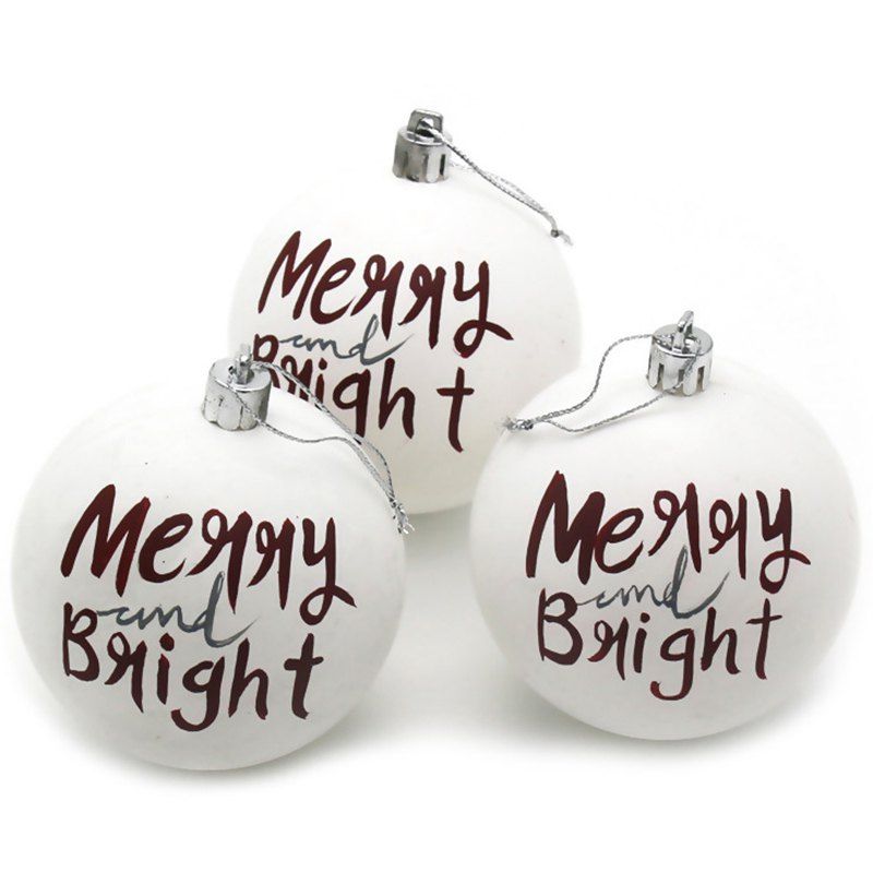 

Christmas Ball White Matte Multiple Styles Plastic Tree Small Pendant for Christmas Decorations, Multi-b