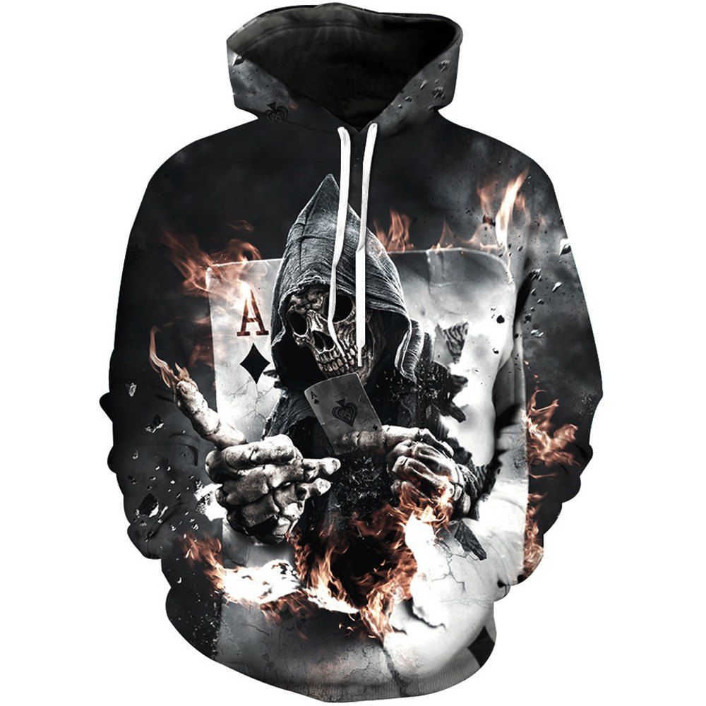 

Winter Men's Digital Printing Trend Street Long-Sleeved Sweatshirt, Multi