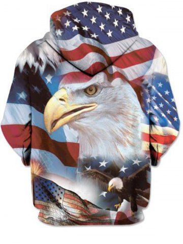 

Simple 3D American Eagle Hoodie, Multi