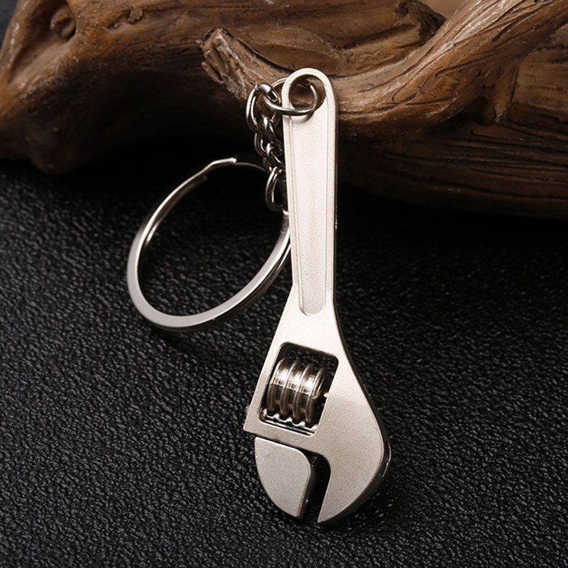 

Creative Wrench Keychain Car Small Gift Key Pendant, Silver