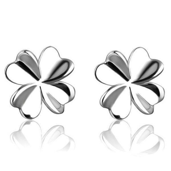 

Silver Clover Flower Earrings Personality Elegant Women Earrings