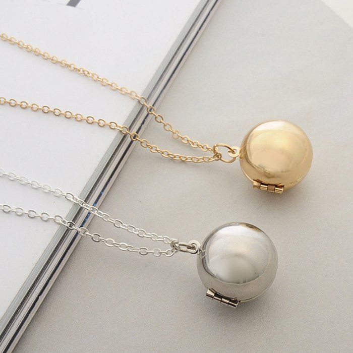 

Secret Information Ball Small Box Necklace, Gold