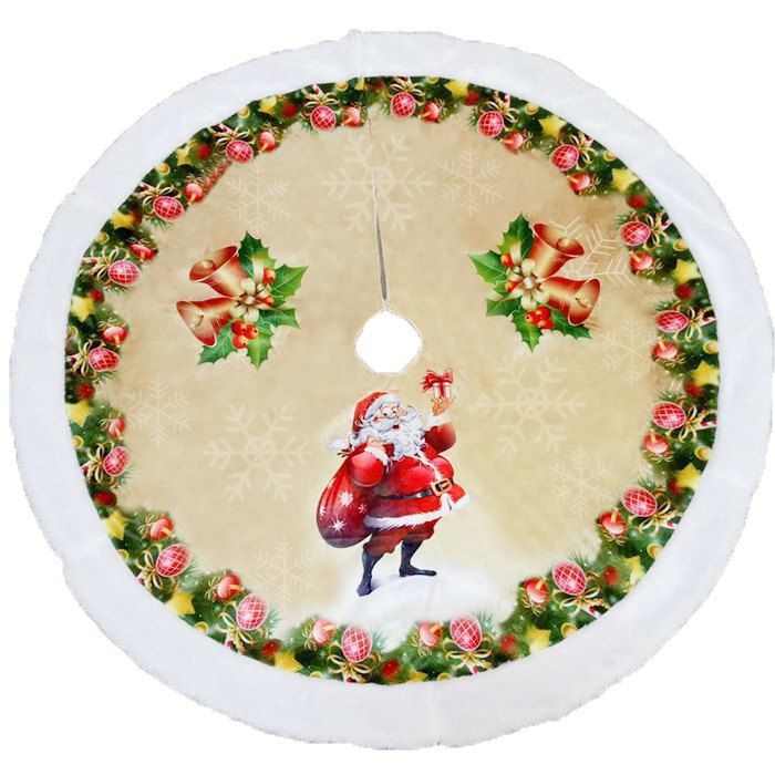 

Christmas Tree Skirt Christmas Tree Bottom Decoration Tree Skirt Bell Old Man, Blanched almond