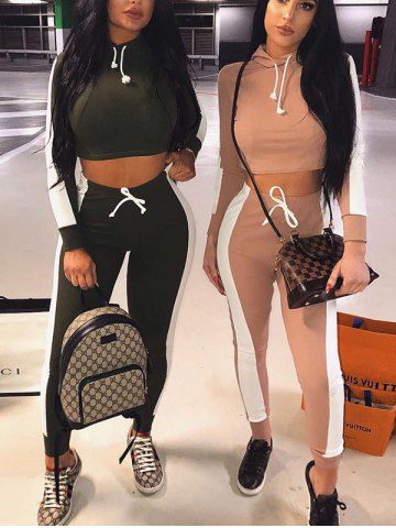 Leisure Sports Suit Hooded Long-sleeved Sweater Straps Feet Pants