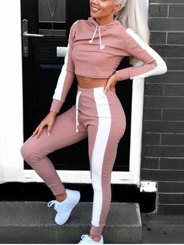 Leisure Sports Suit Hooded Long-sleeved Sweater Straps Feet Pants
