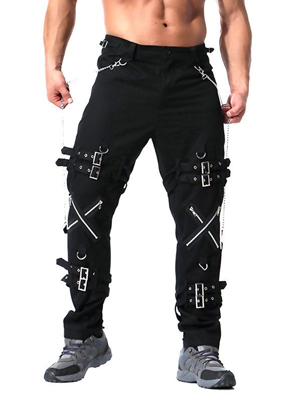 

Personality Zipper Decoration Large Size Casual Pants, Black