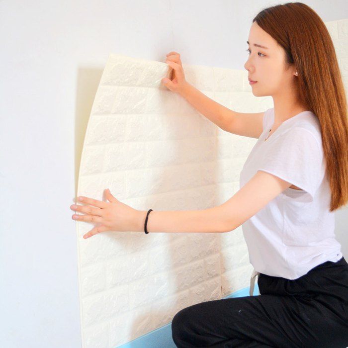 

Wall Sticker Bedroom Living Room Background Wall Tiling Self-adhesive Wall Stickers 3d Stereo Wall Stickers, White