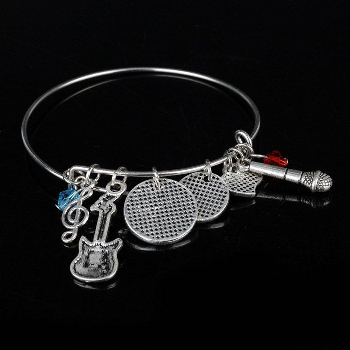 

Creative Personality DIY Guitar Microphone Bracelet, Silver