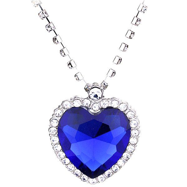 

Titanic Sea Star Love Fashion Wild Diamond Crystal Pendant Necklace, Cobalt blue