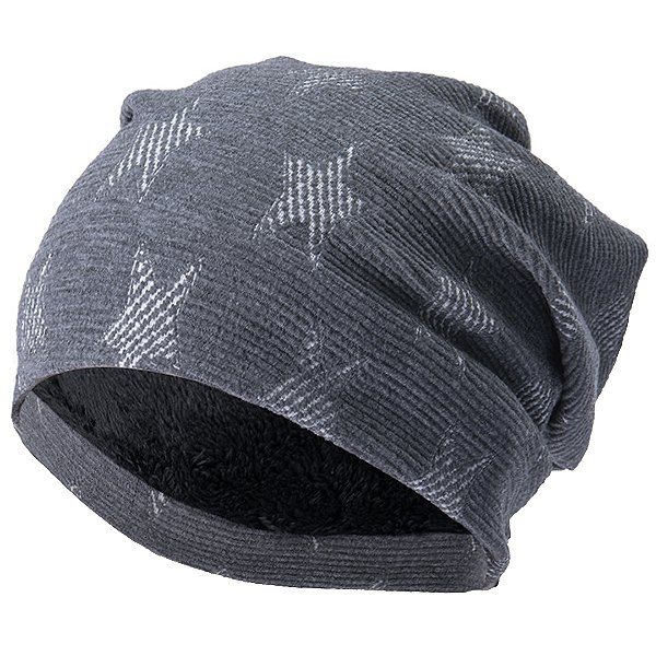 

Winter Warm Knit Thickening Velvet Cotton Wool Men Hat, Platinum
