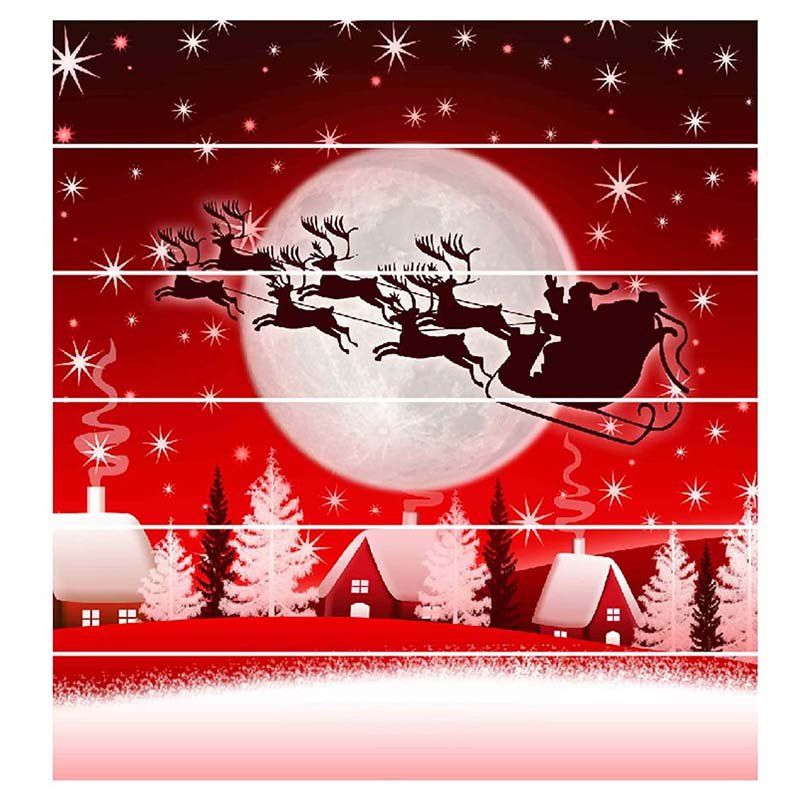 

6 Stair Stickers Christmas Decoration Painting Christmas Carriage Shadow, Multi