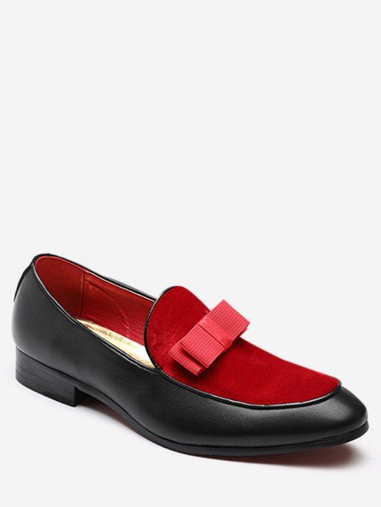 Bowknot Detail Pointed Toe Slip On Shoes, Black
