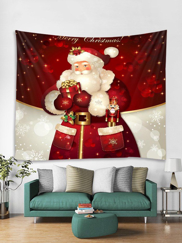 

Christmas Santa Claus Gift Print Tapestry Wall Hanging Decor, Multi
