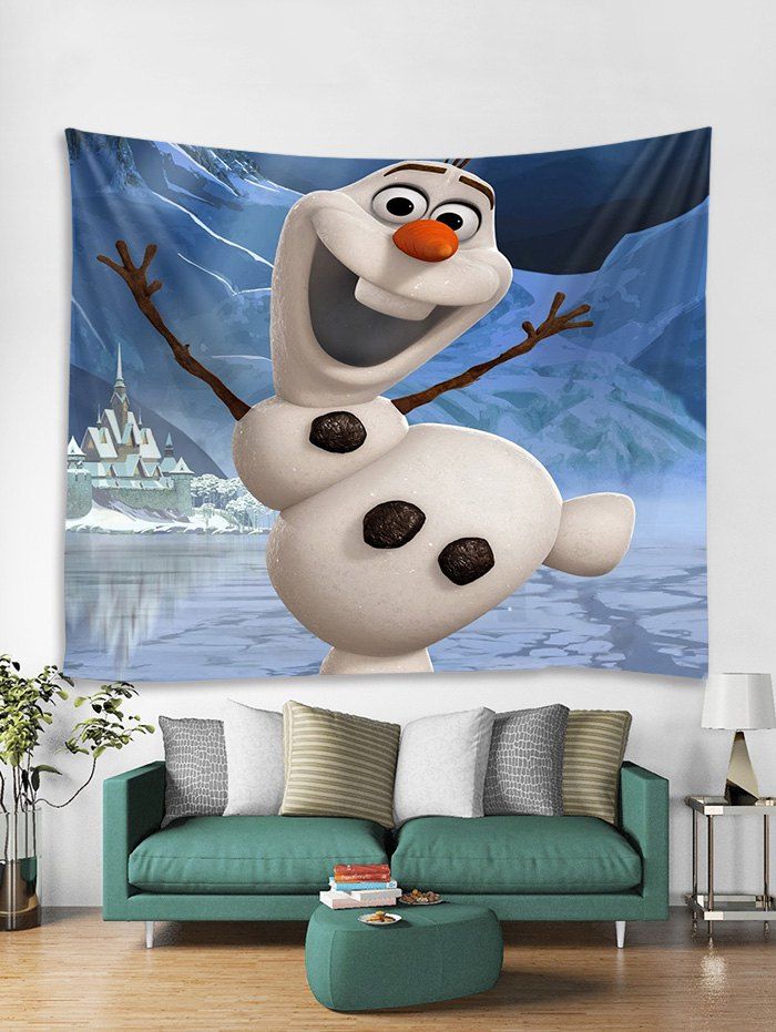 

Christmas Snowman Castle Print Tapestry Wall Hanging Decoration, Multi