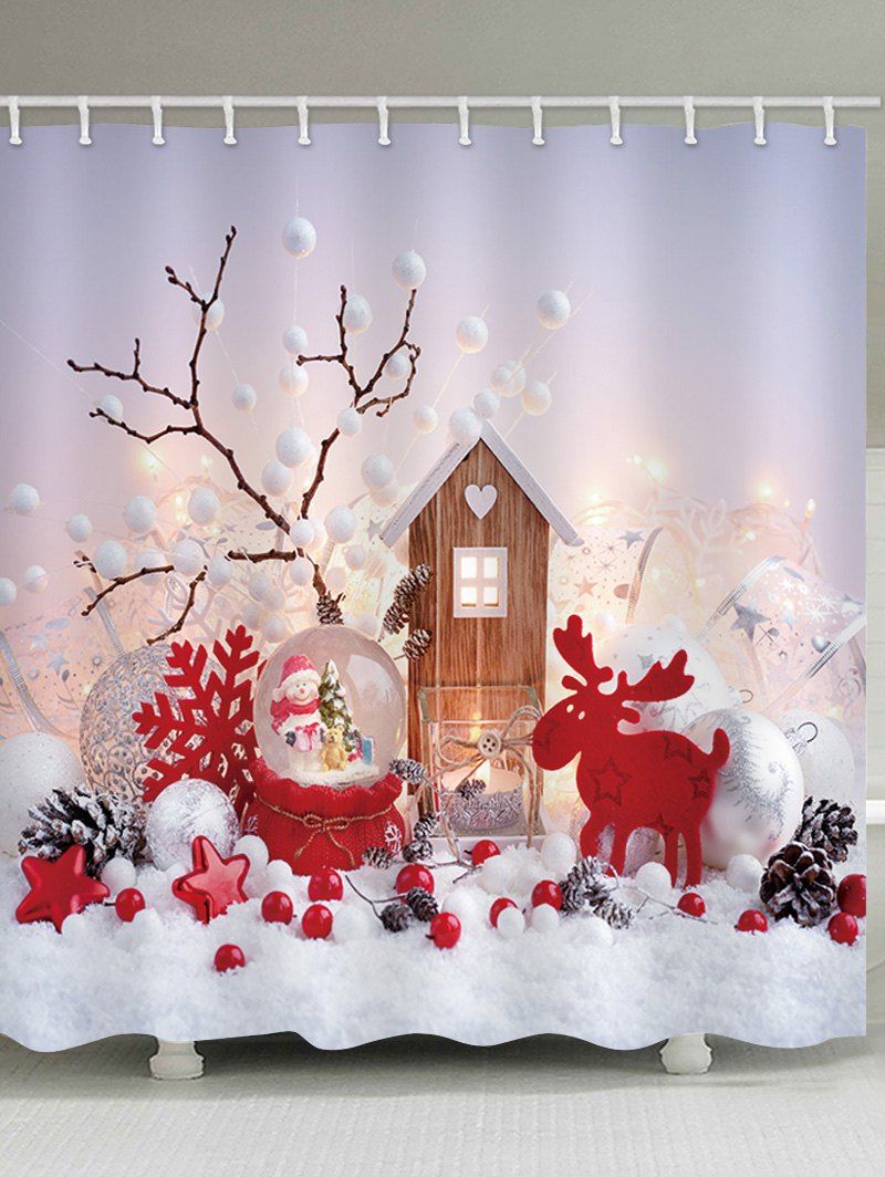 

Christmas Props Print Waterproof Shower Curtain, Multi