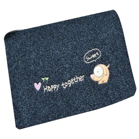 

Happy Puppy Door Mat, Silk blue