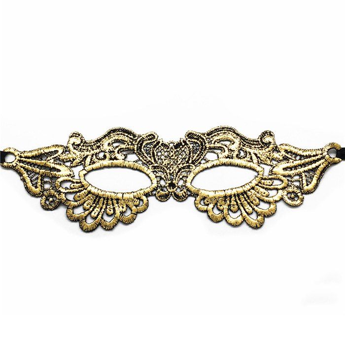

Colorful Gilding Lace Mask European And American Party Supplies Halloween Christmas Supplies, Gold