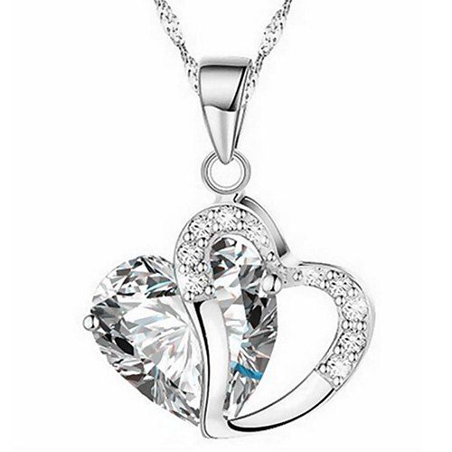 

Heart Shaped Artificial Crystal Clavicle Necklace, White