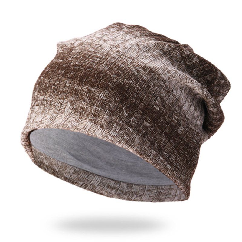 

Gradient Color Knit Hat Ladies Warm Headgear Hip Hop Hip-hop Hat, Coffee