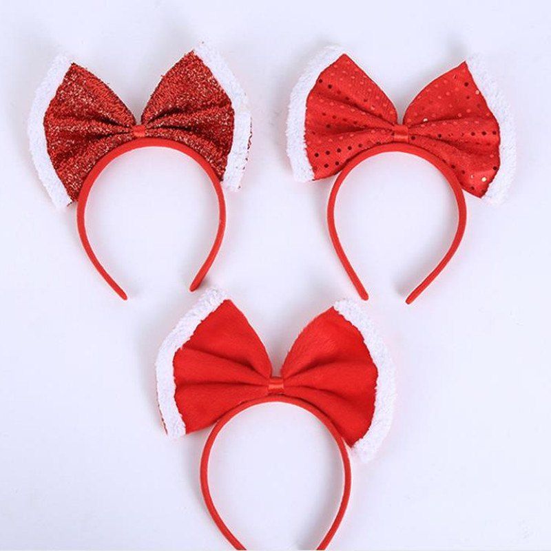 

Christmas Party Decoration Bow Princess Tiara Headband 3pcs, Multi-a