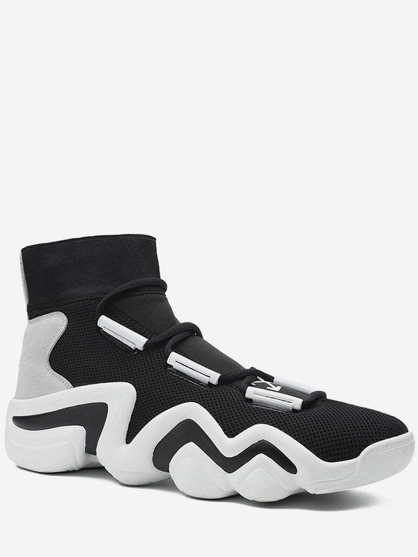 

High Top Platform Running Sneakers, Black