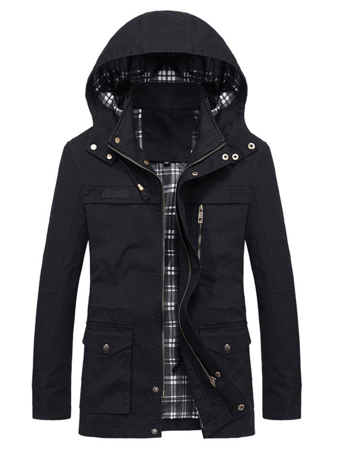 

Middle-aged Men Winter Cotton Parka, Black