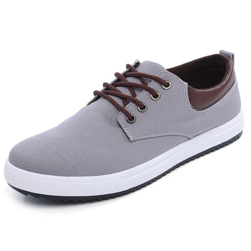 

Men Comfortable Canvas Shoes Breathable Leisure Wearable, Ash gray