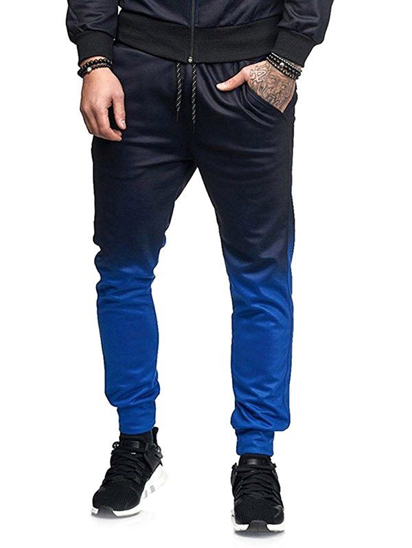 

Men's Autumn Casual Sports Trousers European and American Style Gradient 3D Printing Fitness Pants, White