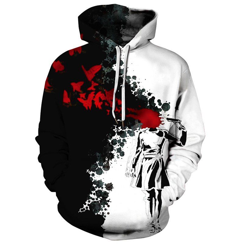 

3D Digital Printing Long Sleeve Streetwear Hoodie Hip Hop Clothes, QYDM 332, Multi