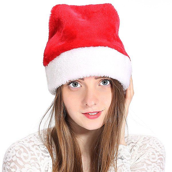 

Plush Adult Christmas Hat Santa Hat Christmas Hat, Red