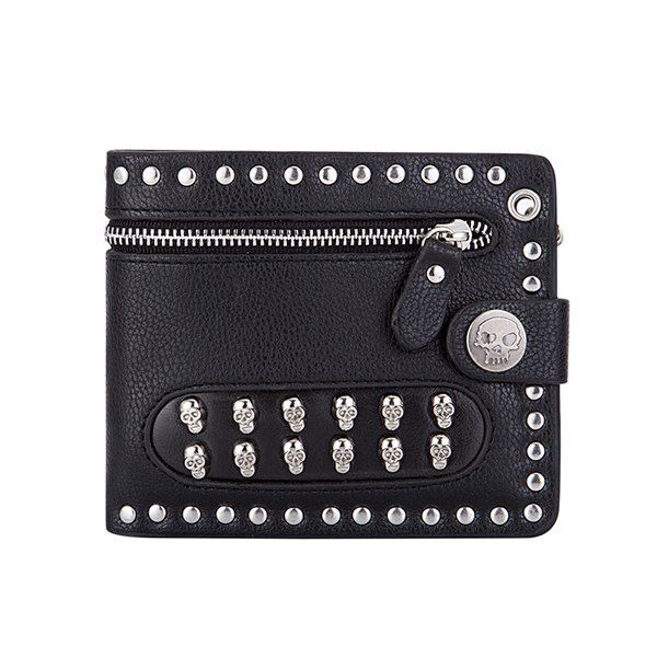 

Men's Wallet Cross-section Personal Retro Trend Punk Taro, Black