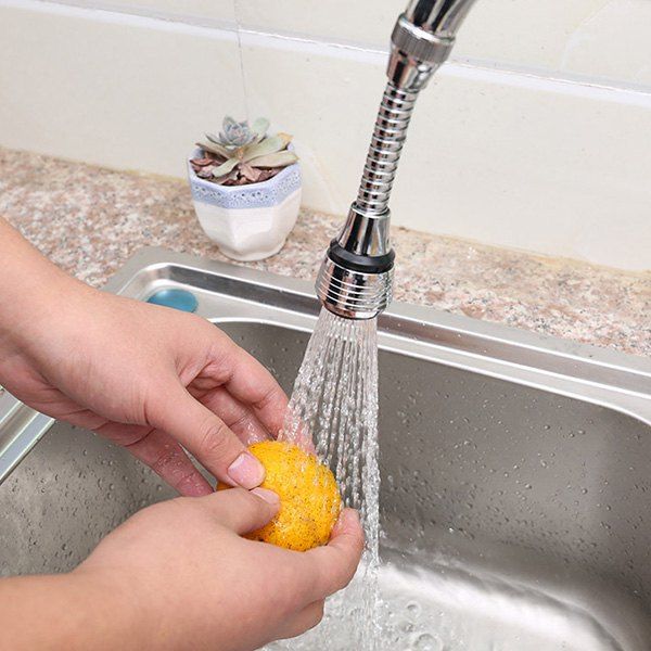 

Faucet Filter Splash Shower Can Rotate Tap Filter Water Saver, Silver
