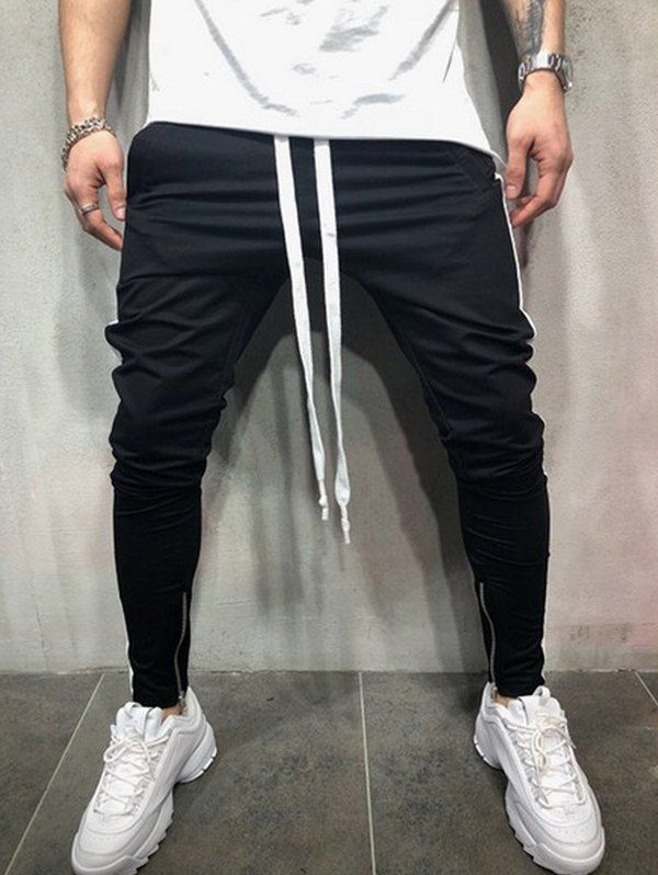 

Men Leisure Pants Comfortable Slim Sports Splicing, Multi-a