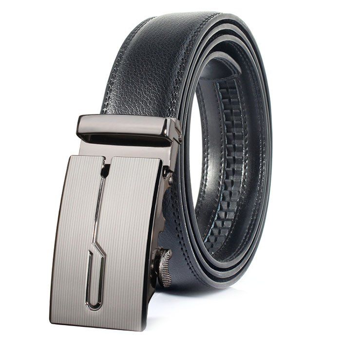 

Fashion Men Automatic Buckle Leather Belt, Black