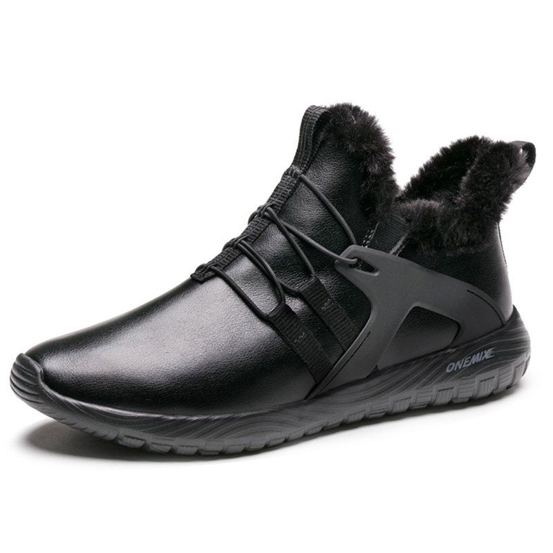 

ONEMIX 1328C Men Casual Shoes Leisure Warm Comfortable, Black
