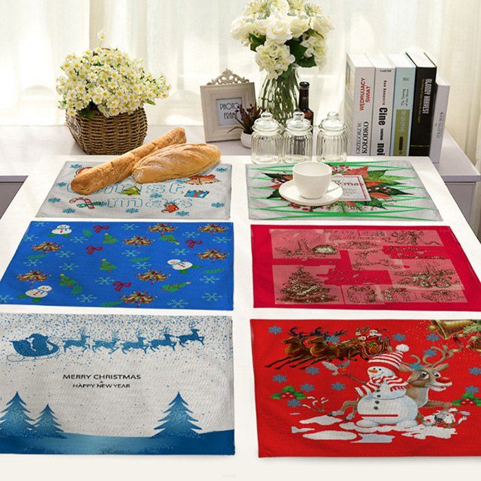

Fabric Christmas Decoration Mat for Table, Multi-j